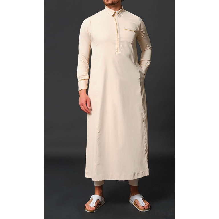 Qamis Long Gamme Premium - Beige - Qaba'il : Sultan