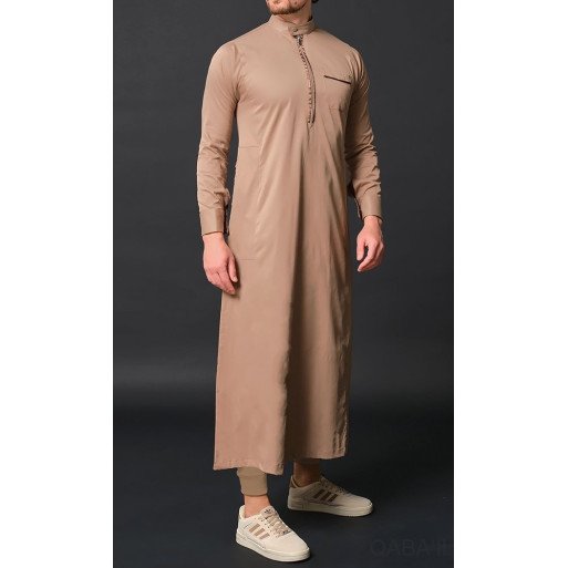 Qamis Long Gamme Premium - Camel - Qaba'il : Amir