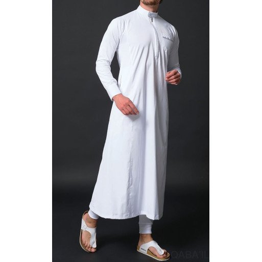 Qamis Long Gamme Premium - Blanc - Qaba'il : Amir