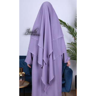 Khimar 2 Voiles - Lila - Microfibre Léger - Jamila