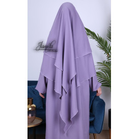 Khimar 2 Voiles - Lila - Microfibre Léger - Jamila