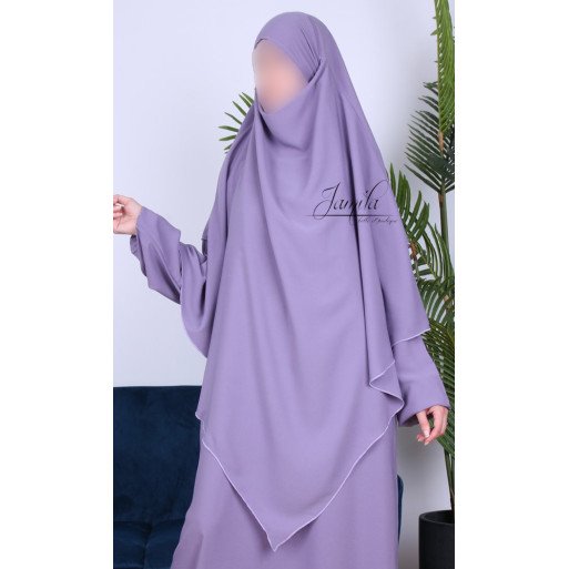 Khimar 2 Voiles - Lila - Microfibre Léger - Jamila