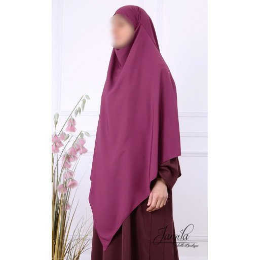  Khimar 2 Voiles - Fushia - Microfibre Léger - Jamila