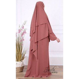 Khimar 2 Voiles - Terre Sienne - Microfibre Léger - Jamila