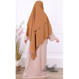  Khimar 2 Voiles - Camel - Microfibre Léger - Jamila