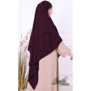  Khimar 2 Voiles - Acajou - Microfibre Léger - Jamila