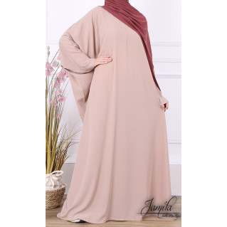 Abaya Papillon - Beige - Microfibre Léger - Jamila