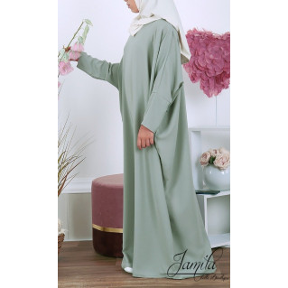 Abaya Papillon Fille Microfibre Enfant - Kaki Clair- Jamila