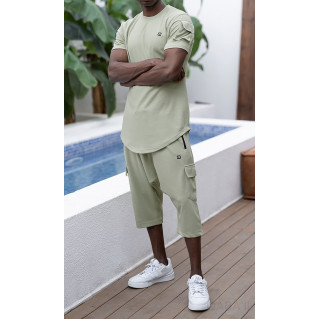 Sarouel Cargo et T-shirt Sniper Manche Courte Vert Clair, Ensemble Qaba'il : IGO