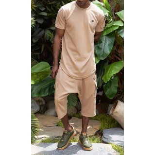 Sarouel Cargo et T-shirt Sniper Manche Courte Camel, Ensemble Qaba'il : IGO