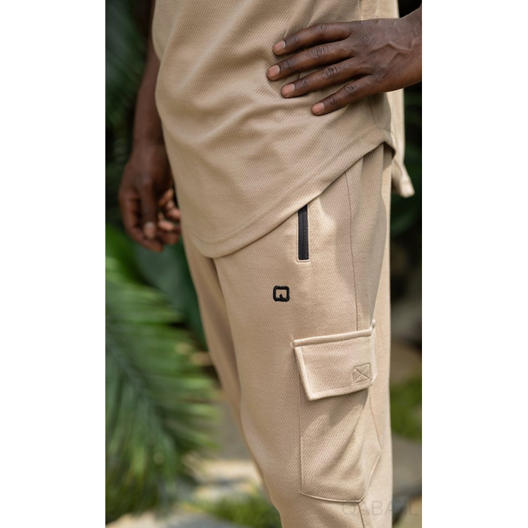 Sarouel Cargo et T-shirt Sniper Manche Courte Camel, Ensemble Qaba'il : IGO