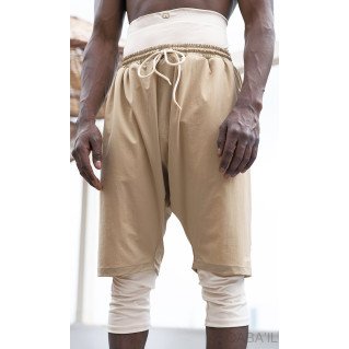 Le SwimShort Cycliste Camel - Short de Bain - L'Élégance en Mouvement par Qaba'il 