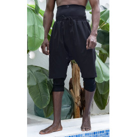 Le SwimShort Cycliste Noir - Short de Bain - L'Élégance en Mouvement par Qaba'il 