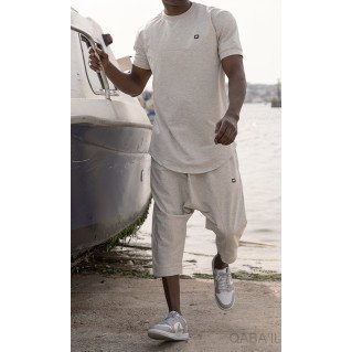 Sarouel et T-shirt Gris Chiné, ensemble Qaba'il : Nautik S23