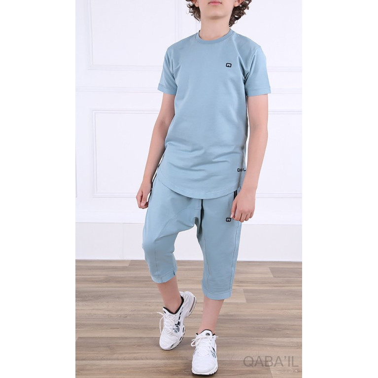 Ensemble Nautik Kid - Blue Clair - Sarouel + T-Shirt de 3 à 16 ans - Qaba'il