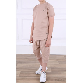 Ensemble Nautik Kid - Beige- Sarouel + T-Shirt de 3 à 16 ans - Qaba'il