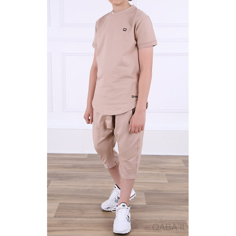 Ensemble Nautik Kid - Beige- Sarouel + T-Shirt de 3 à 16 ans - Qaba'il