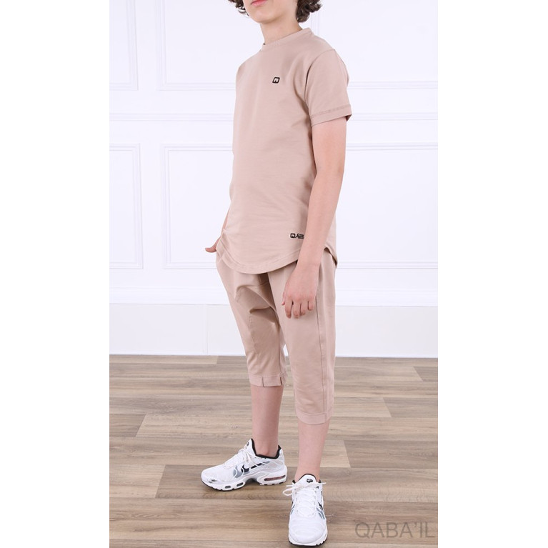 Ensemble Nautik Kid - Beige- Sarouel + T-Shirt de 3 à 16 ans - Qaba'il