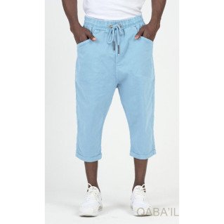 Sarouel Bermuda - Bleu Clair - Coton Stretch - Qaba'il