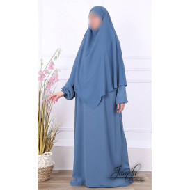  Khimar - Bleu Jean- Microfibre Léger - Jamila