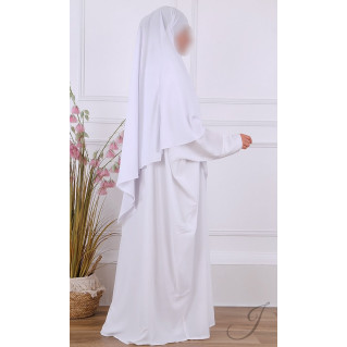  Khimar - Blanc - Microfibre Léger - Jamila