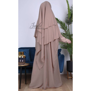 Khimar 2 Voiles - Taupe Nude - Microfibre Royal - Jamila