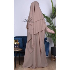 Khimar 2 Voiles - Taupe Nude - Microfibre Royal - Jamila