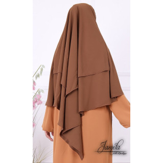 Khimar 2 Voiles - Praline - Microfibre Royal - Jamila