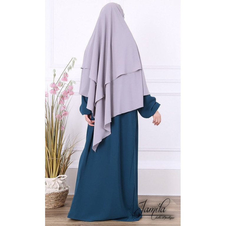 Khimar 2 Voiles - Saumon - Microfibre Royal - Jamila - 2313K2R