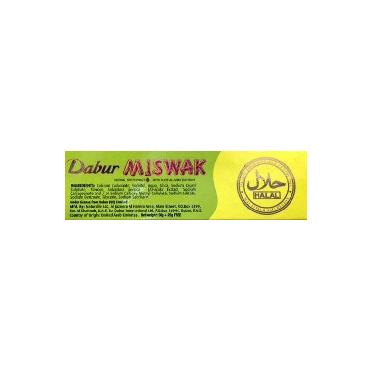 Dentifrice Herbal Miswak - 30gr + 15gr Gratuit - Laboratoire Dabur