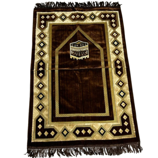 Tapis de Prière - Motif Kaaba Marron - Adulte - 69 x119 cm