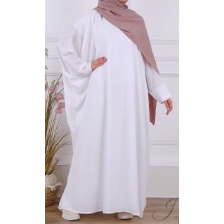 Abaya Papillon - Blanc - Microfibre Léger - Jamila - BAPM