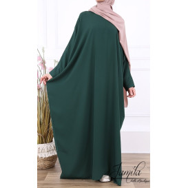 Abaya Papillon - Vert Sapin - Microfibre Léger - Jamila - 