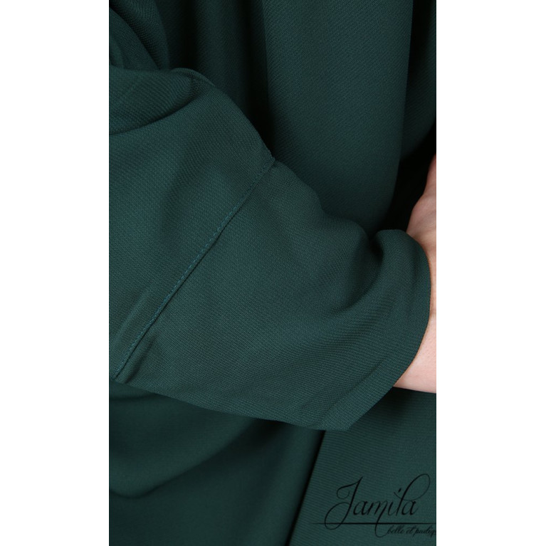 Abaya Papillon - Vert Sapin - Microfibre Léger - Jamila - 