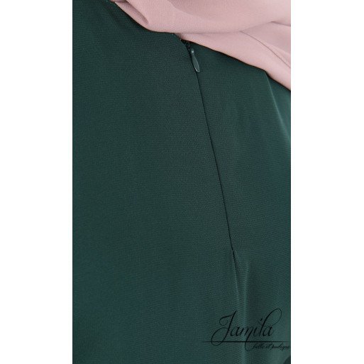 Abaya Papillon - Vert Sapin - Microfibre Léger - Jamila - 