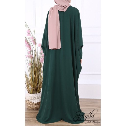 Abaya Papillon - Vert Sapin - Royal - Jamila 