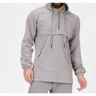 Sweat Capuche en Coton Stretch - Gris Clair - Qaba'il : Haut Kameron