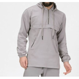 Sweat Capuche en Coton Stretch - Gris Clair - Qaba'il : Haut Kameron