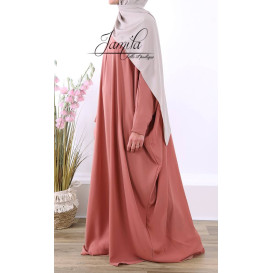 Abaya Papillon -Rose Saumon - Royal - Jamila