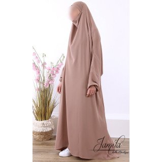 JIlbab 1 Pièce - Taupe rosé - Microfibre Léger - Jamila - 2314J1M