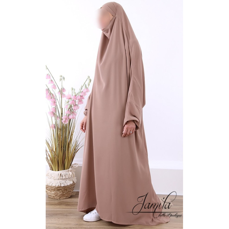 JIlbab 1 Pièce - Taupe rosé - Microfibre Léger - Jamila - 2314J1M