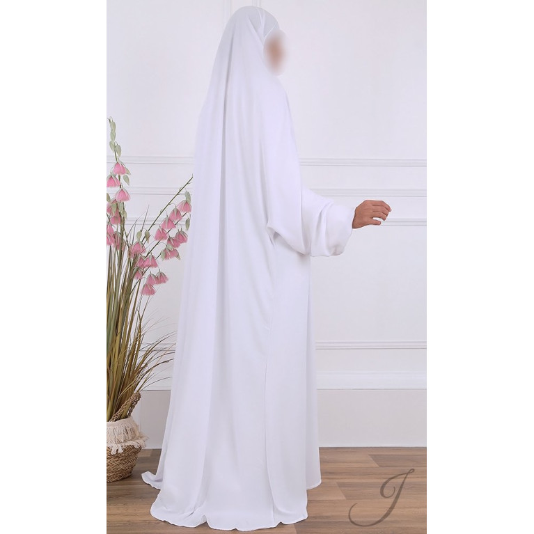 JIlbab 1 Pièce - Blanc - Microfibre Léger - Jamila