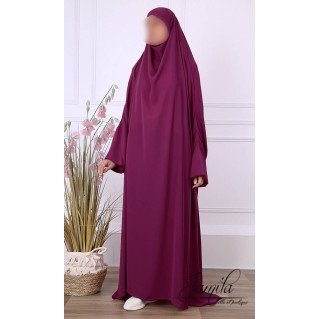 JIlbab 1 Pièce - Fushia foncé - Microfibre Léger - Jamila