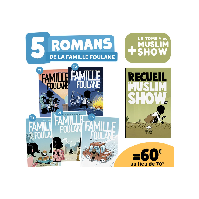 Pack 5 BD Foulane de T1 à T5 + Offert Recueil T4 Muslim Show - Edition Bdouin