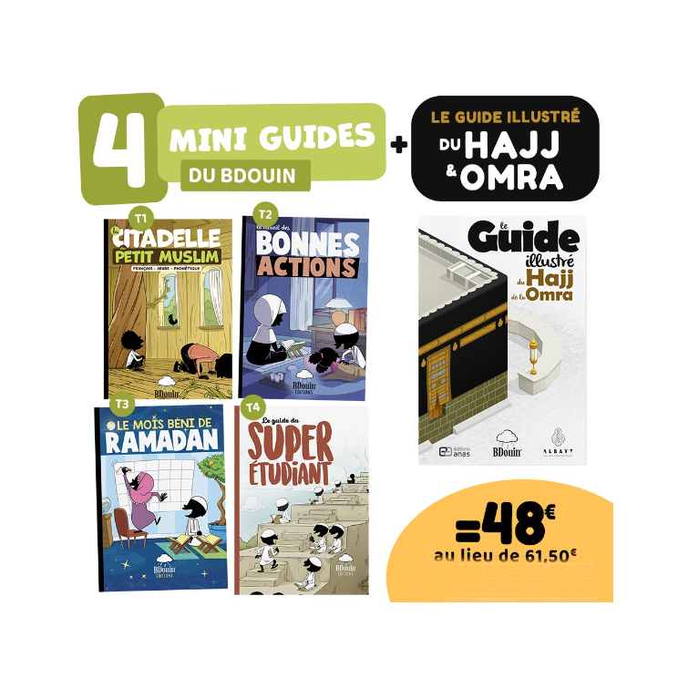 Pack 4 BD Mini Guides + Offert Guide du Hajj et Omra - Edition Bdouin