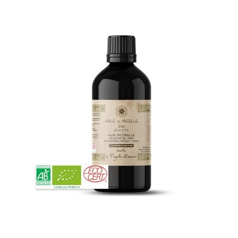 Huile de Nigelle BIO d'Egypte - Certifiée Pressée à Froid – 100 ml - Nigelle Source