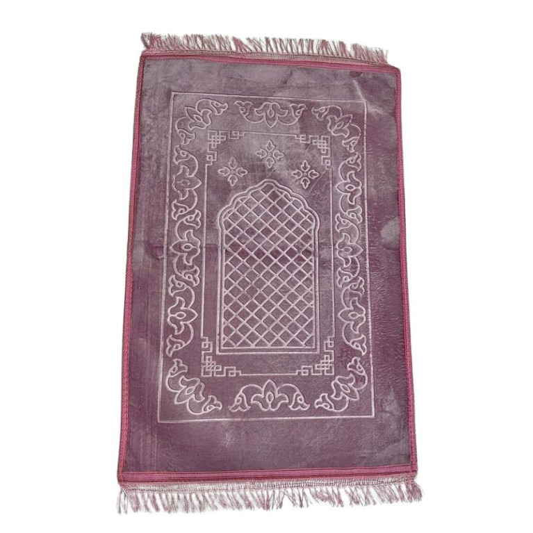 Tapis de Prière Molletonné Rose - Soundouss - 80 x120 cm