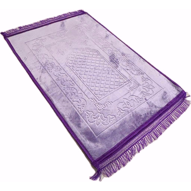 Tapis de Prière Molletonné Violet - Soundouss - 80 x120 cm