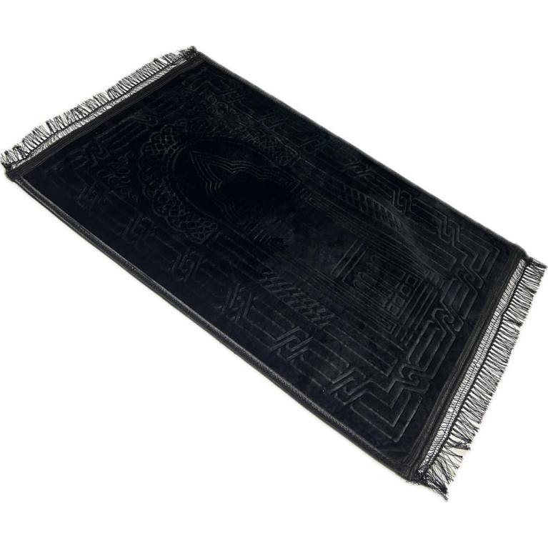 Tapis de Prière Molletonné Noir - Soundouss - 72 x112 cm