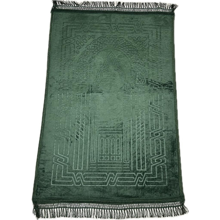 Tapis de Prière Molletonné Noir - Soundouss - 80 x120 cm